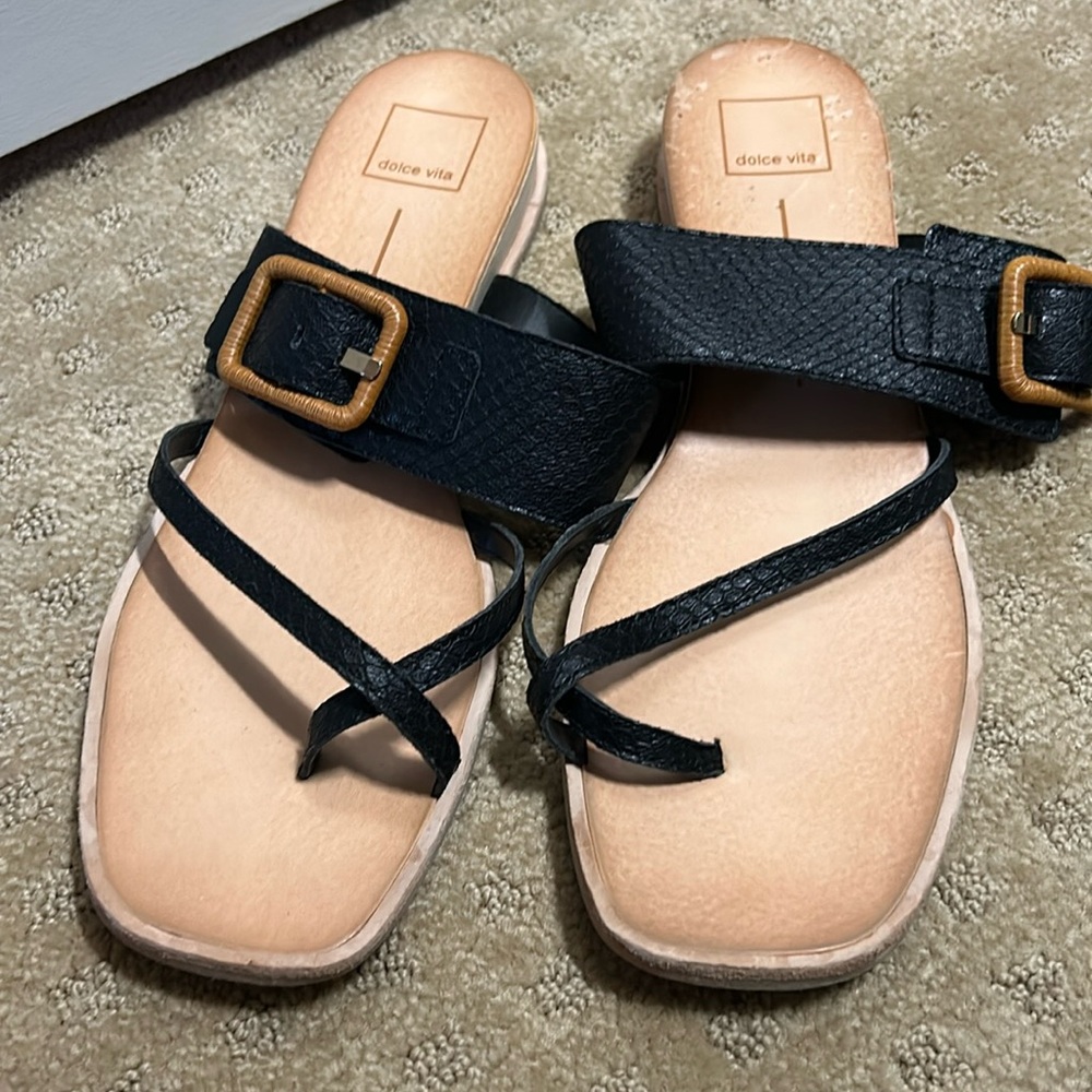 Dolce Vita black buckle detail sandal